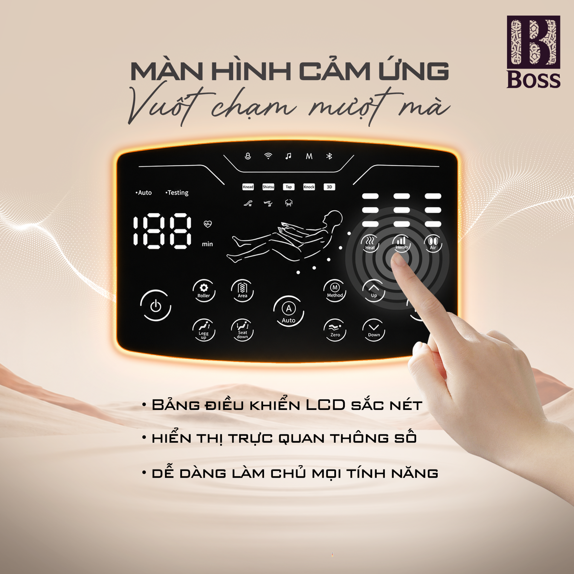 Màn hình cảm ứng và phím điều khiển nhanh