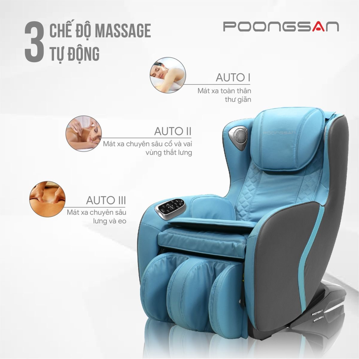 ghế massage poongsan mcp 129 - chế độ massage tự động